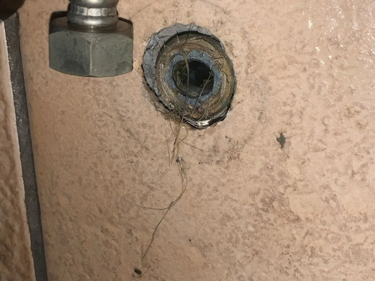 Close-up of completed plumbing repair work