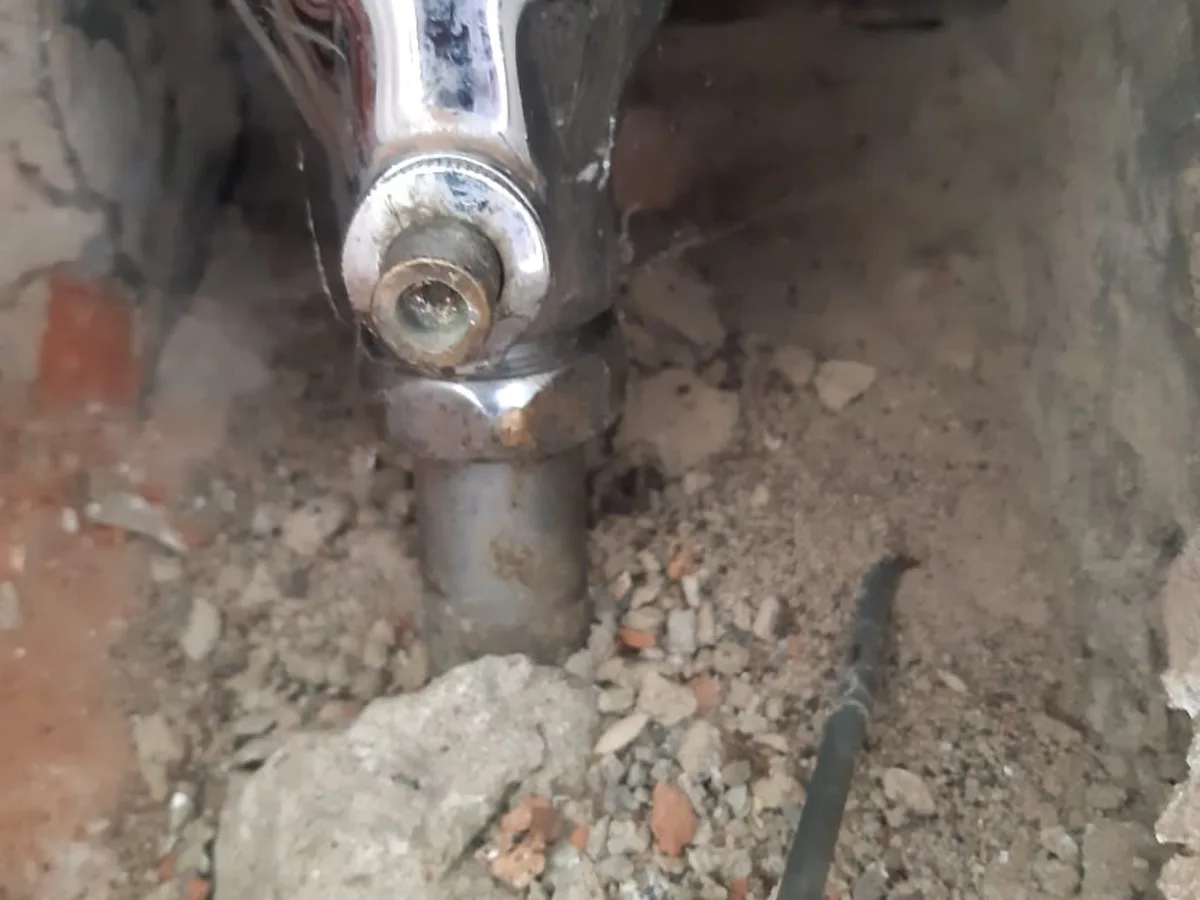 Close-up of completed plumbing repair work