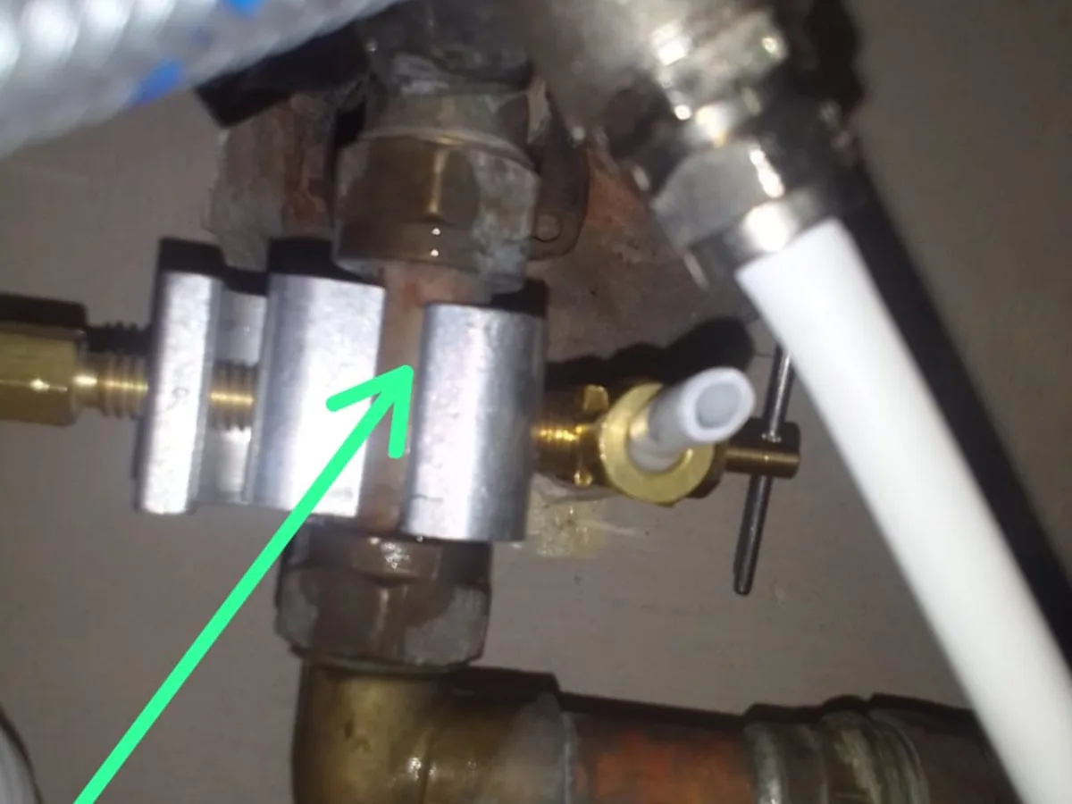 Close-up of completed plumbing repair work