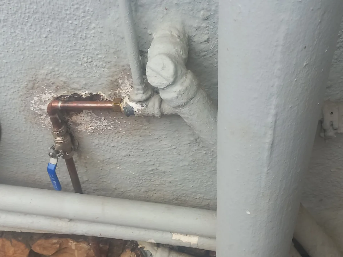 Close-up of completed plumbing repair work