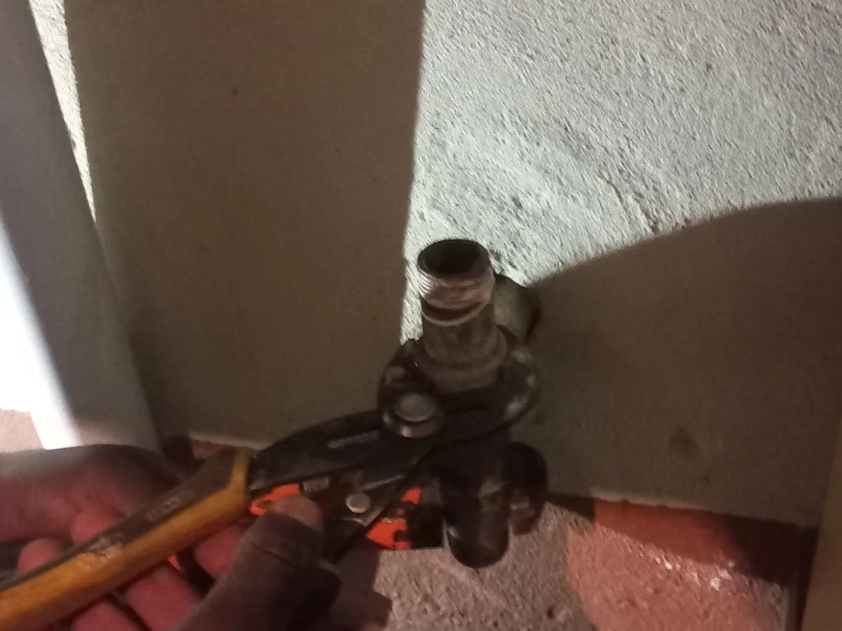 Close-up of completed plumbing repair work