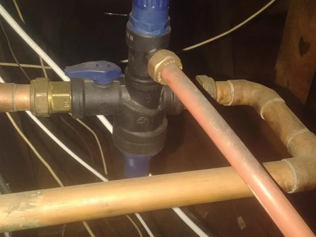 Close-up of completed plumbing repair work