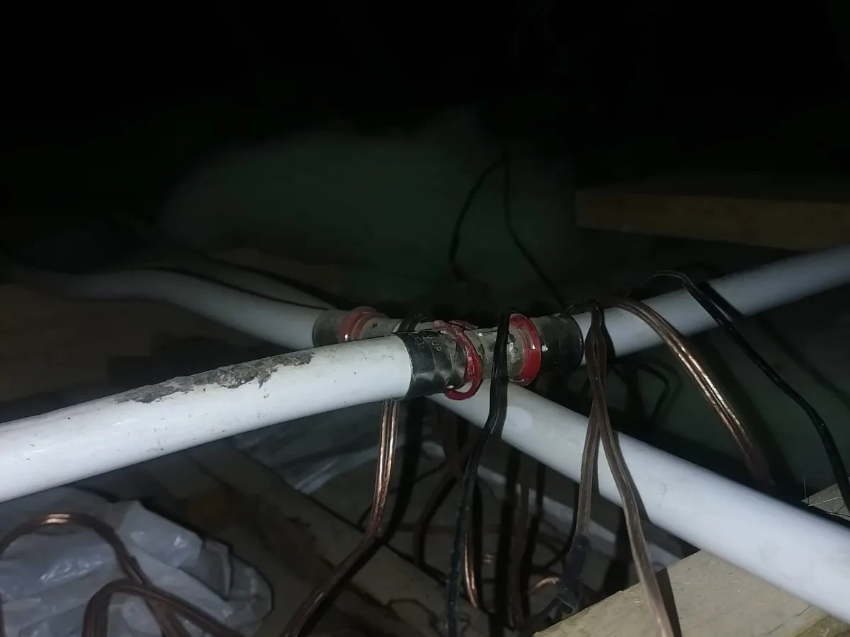 Close-up of completed plumbing repair work