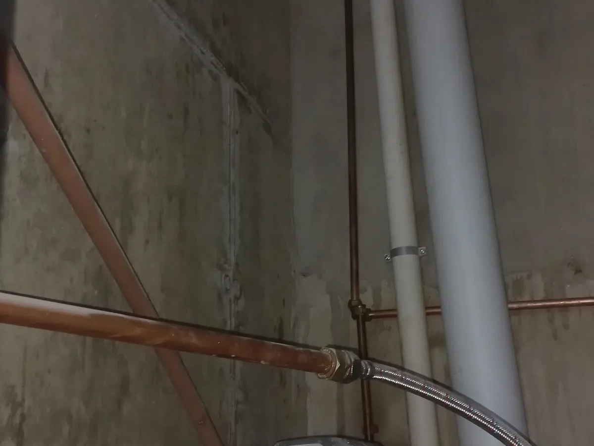 Close-up of completed plumbing repair work