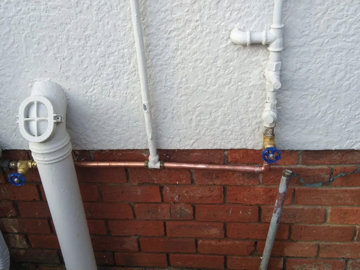 Close-up of completed plumbing repair work