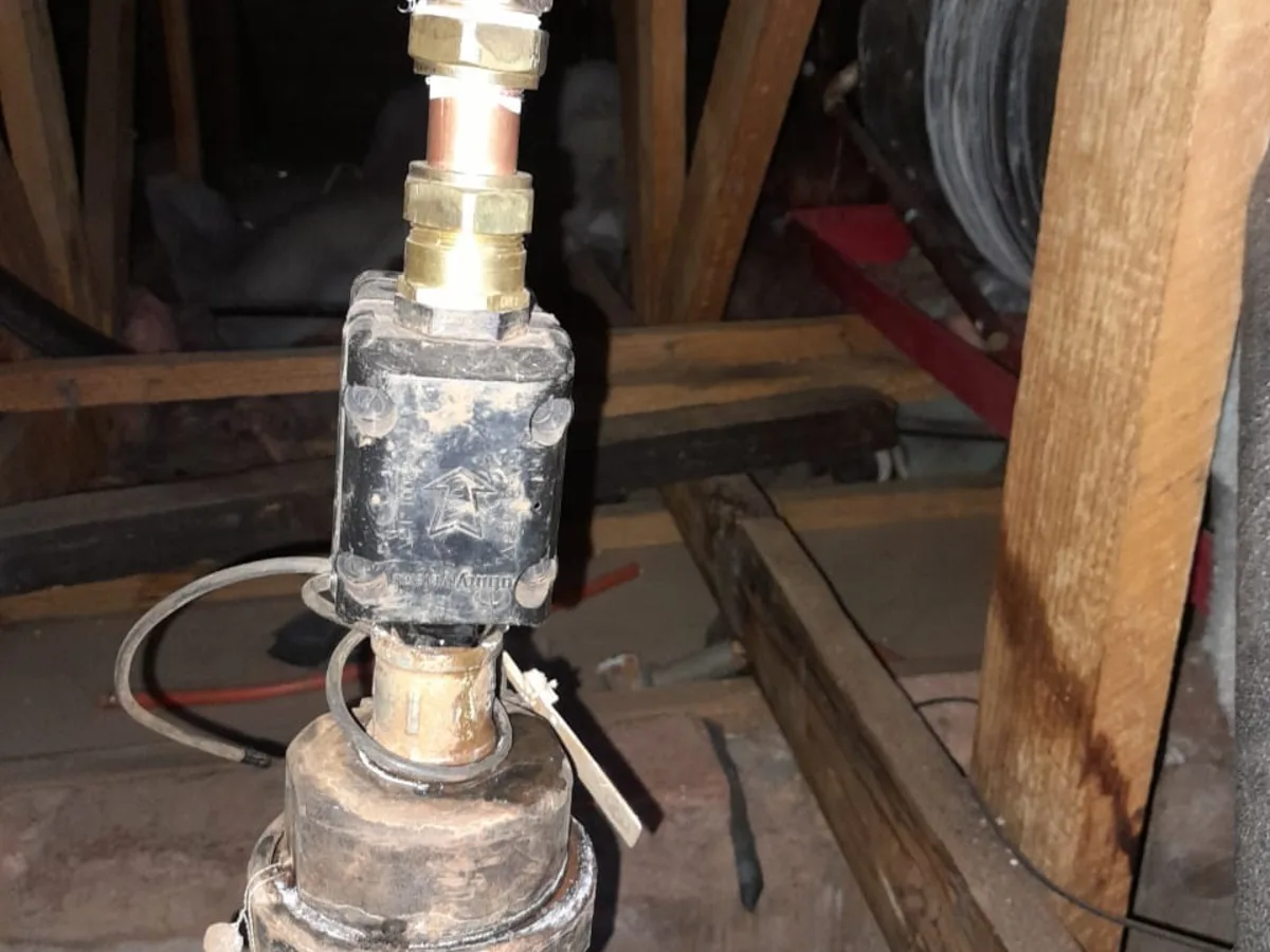Close-up of completed plumbing repair work