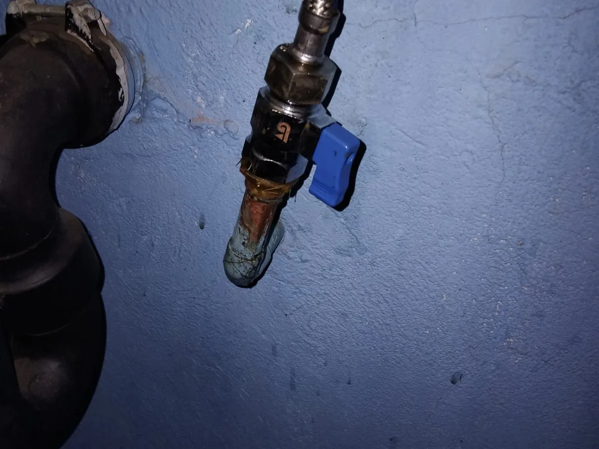 Close-up of completed plumbing repair work