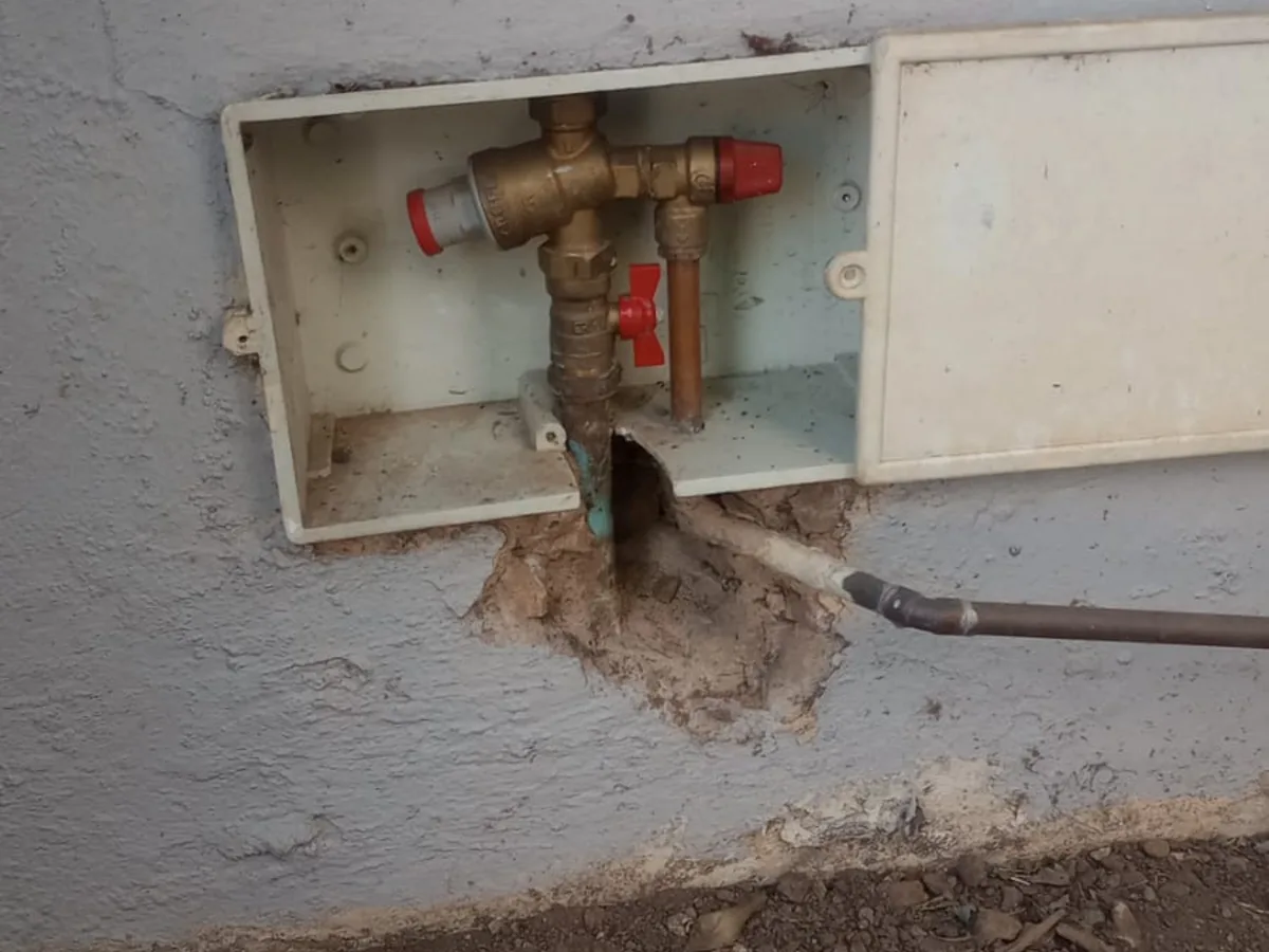 Close-up of completed plumbing repair work