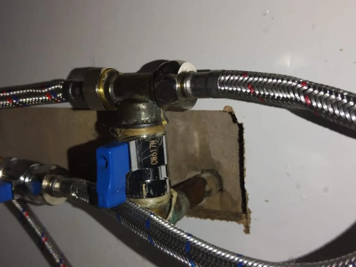 Close-up of completed plumbing repair work