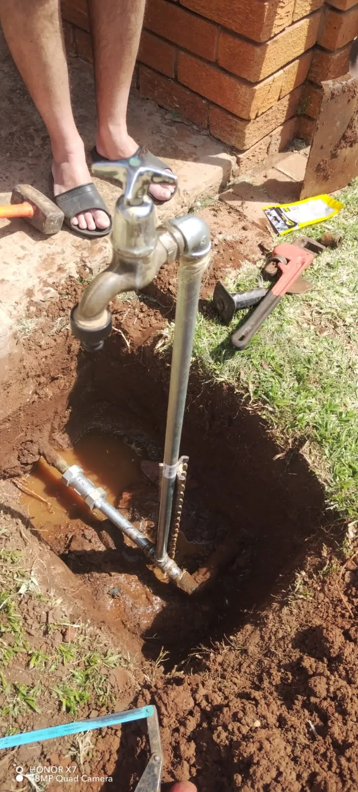Outside tap and pipework repaired after excavation