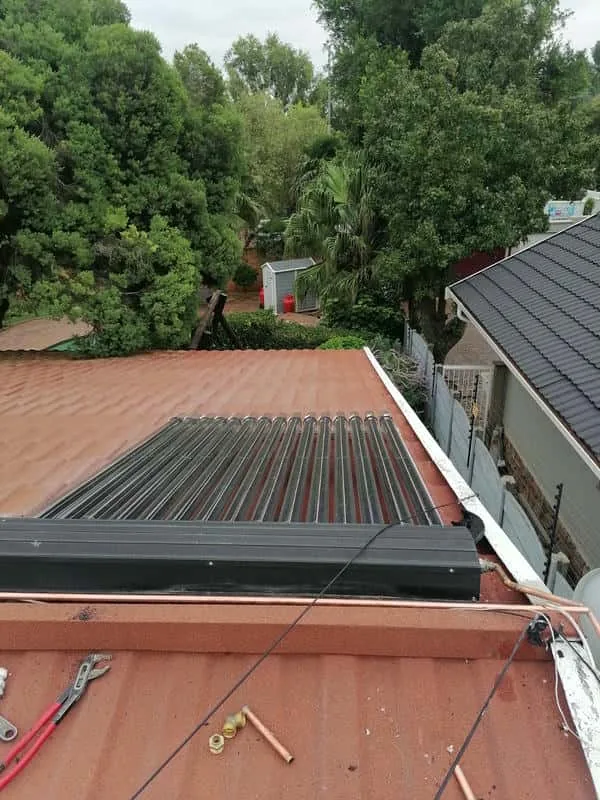 Collector And Pipe Route Planning showing solar geyser conversion work