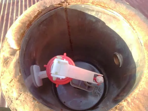 Solar Geyser Compatibility Assessment showing internal tank parts before conversion planning