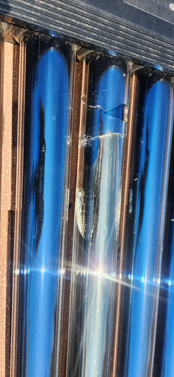 Solar geyser roof pipework with insulation and fittings