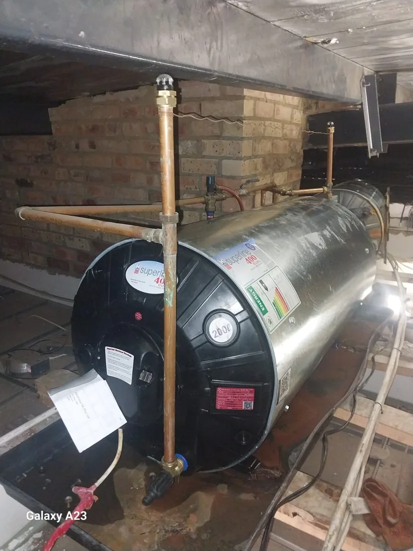 150 litre roof space geyser installation completed by a Zeekoevlei plumber