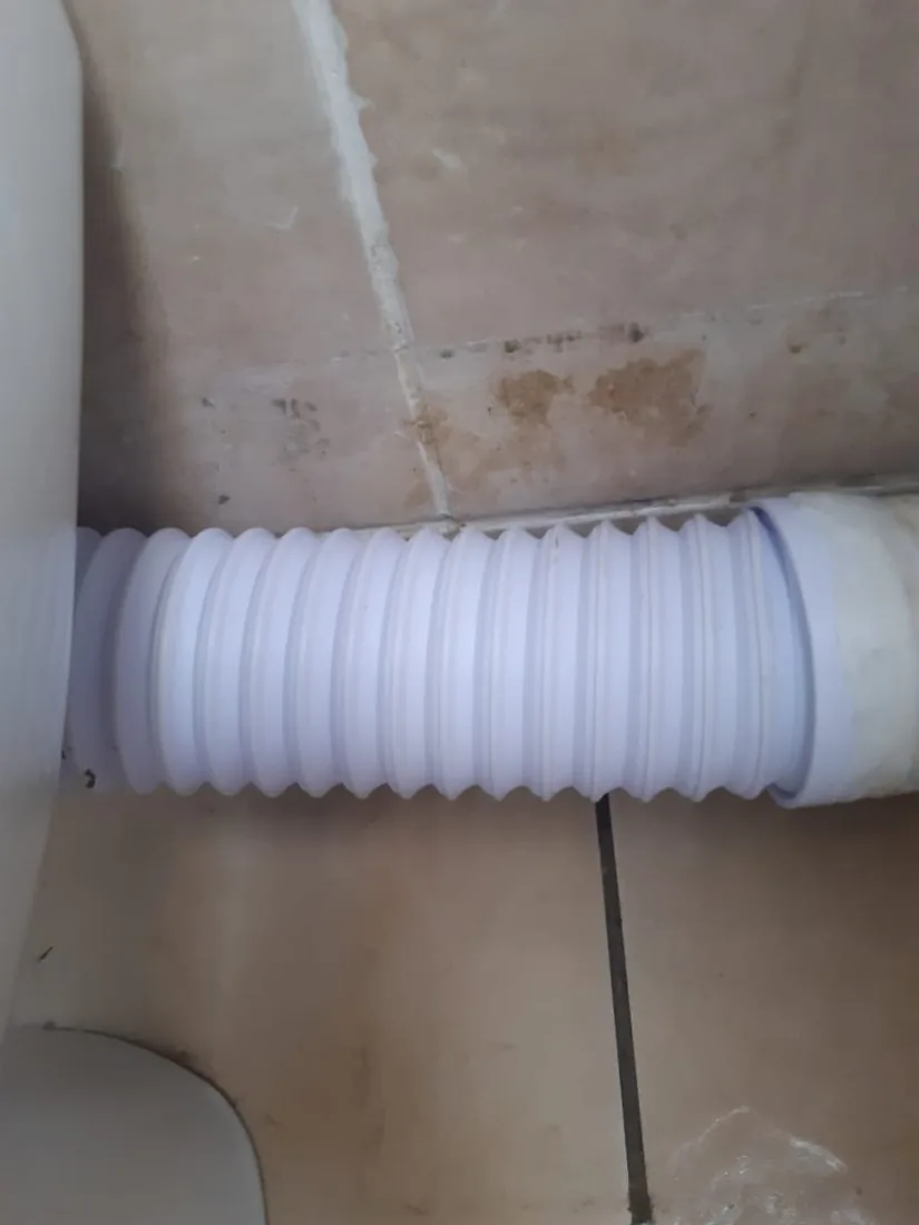 Flexible toilet pan connector replacement in Zeekoevlei bathroom plumbing
