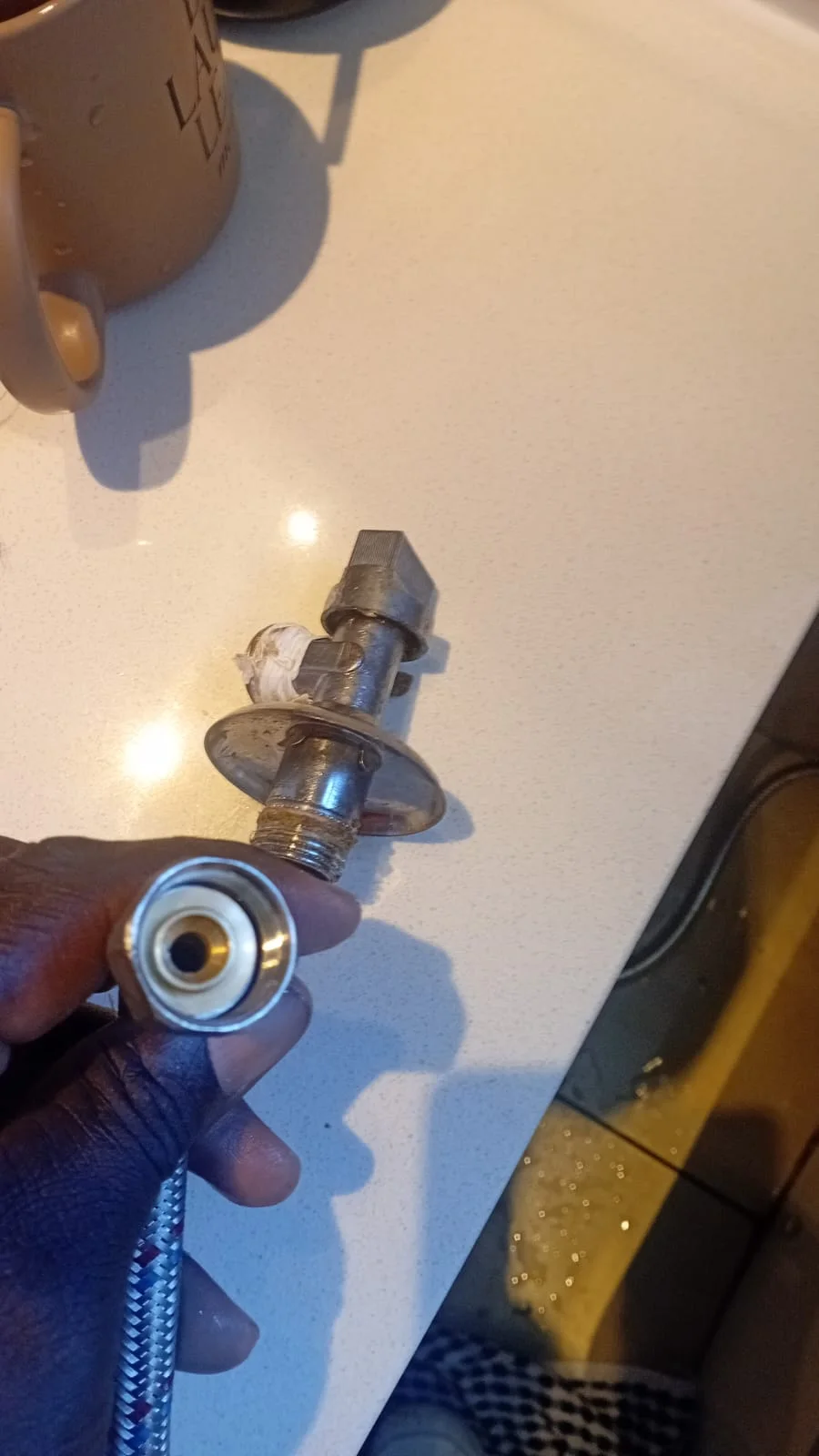 Wall angle valve and mixer connection repaired