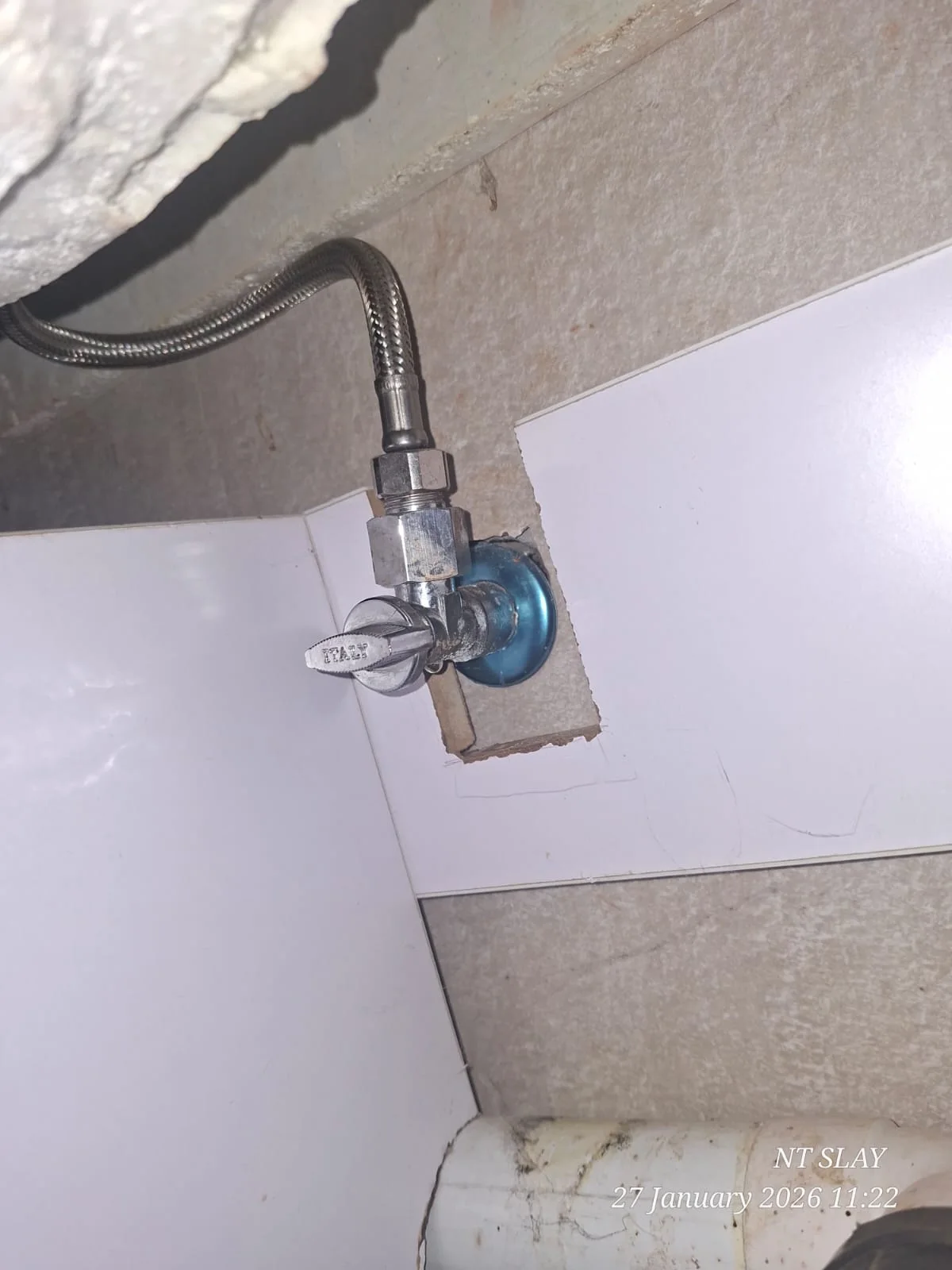 Wall angle valve and mixer connection repaired