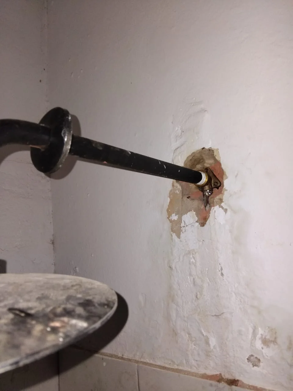 Burst pipe section repaired and checked