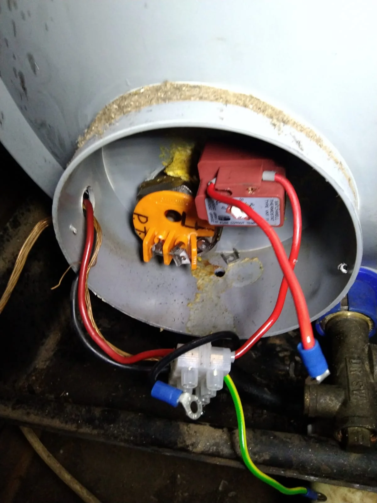 Electric geyser installed safely in a roof space
