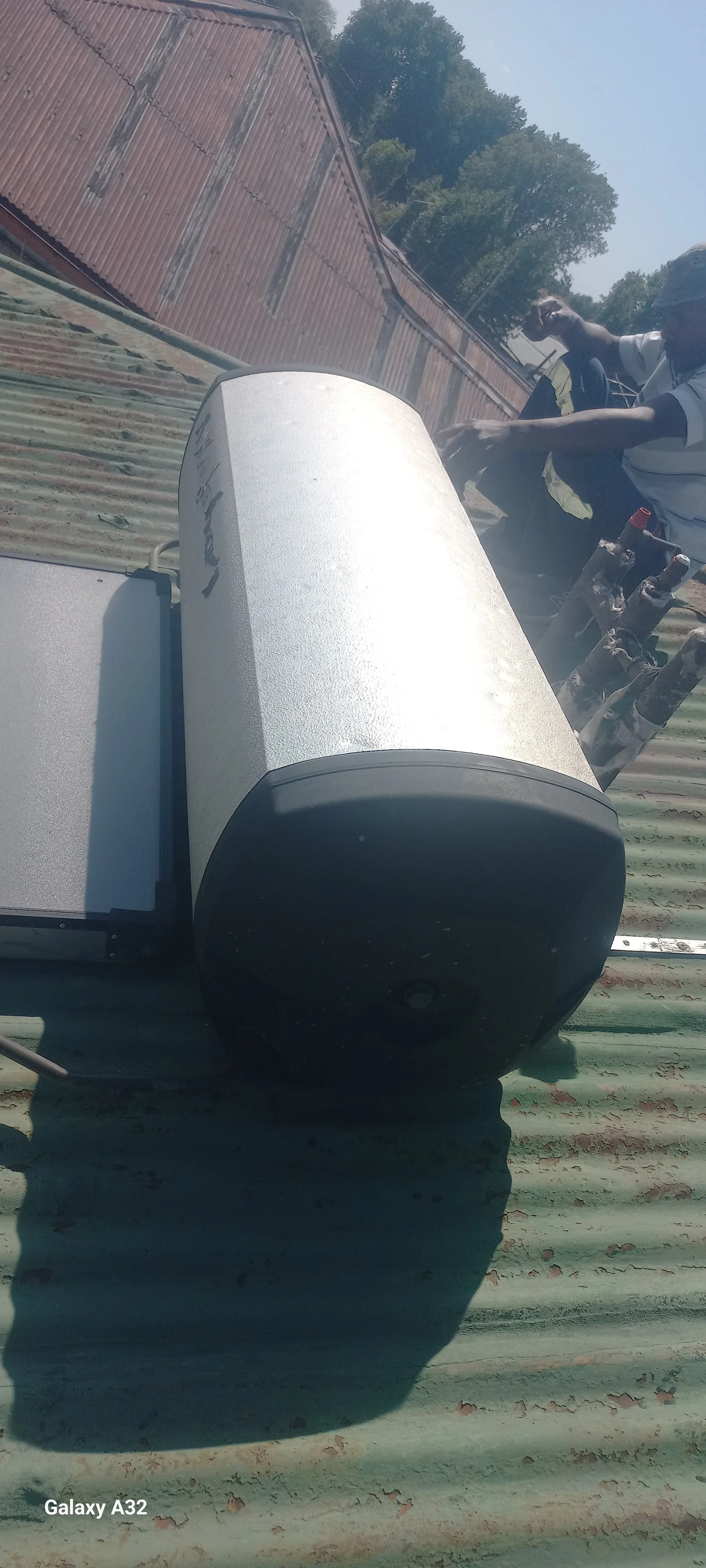 Electric geyser installed safely in a roof space