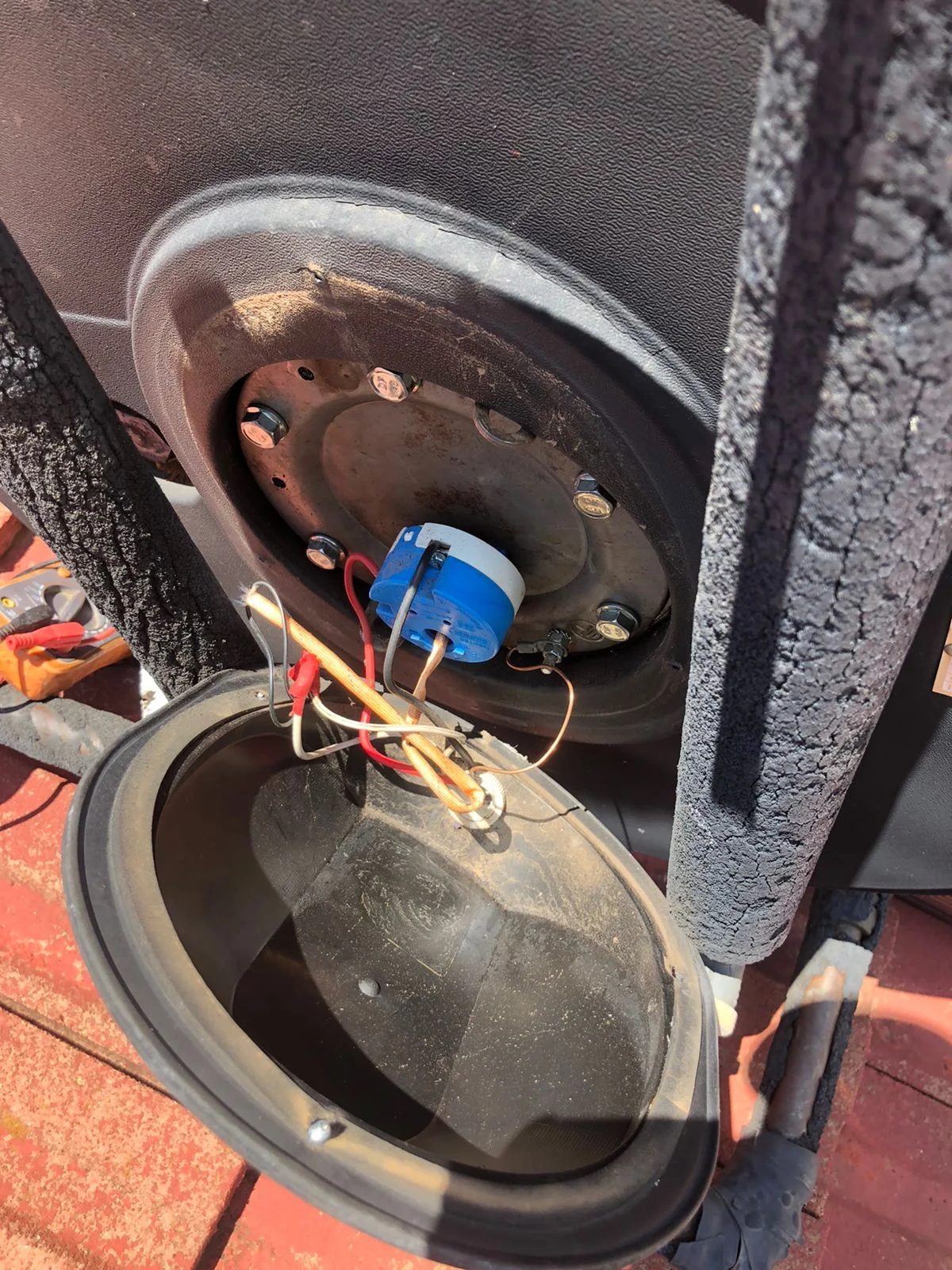 Electric geyser installed safely in a roof space