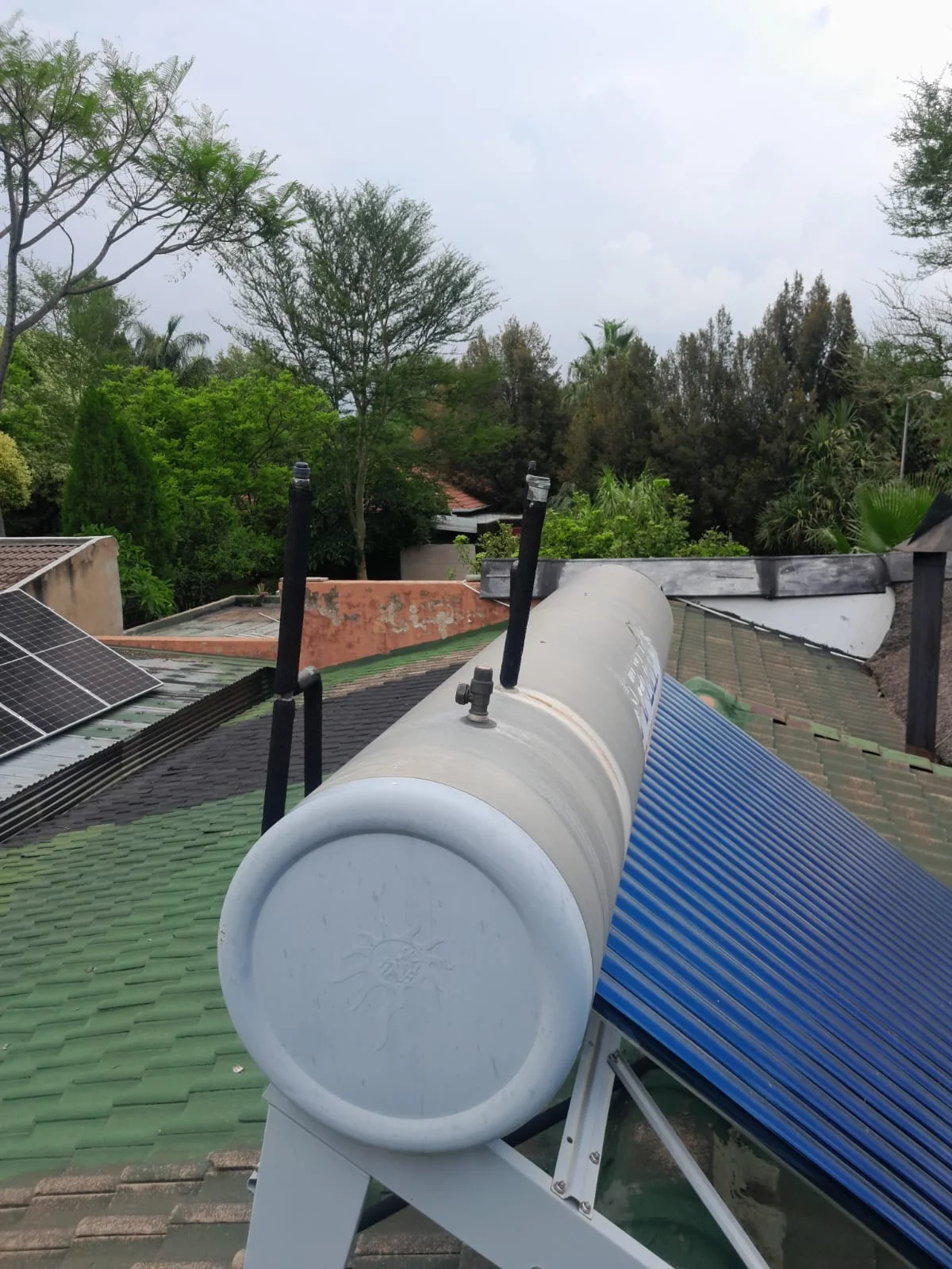 Electric geyser installed safely in a roof space