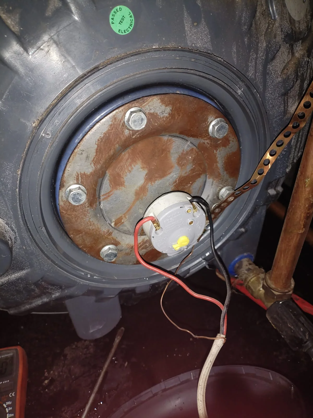 Electric geyser installed safely in a roof space