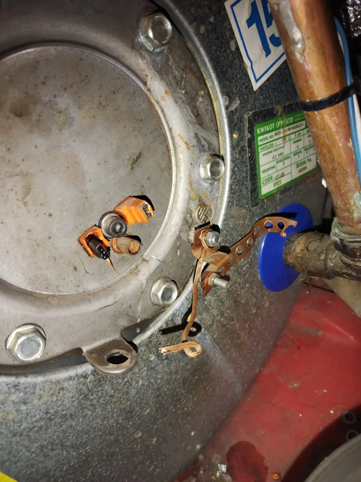 Electric geyser installed safely in a roof space
