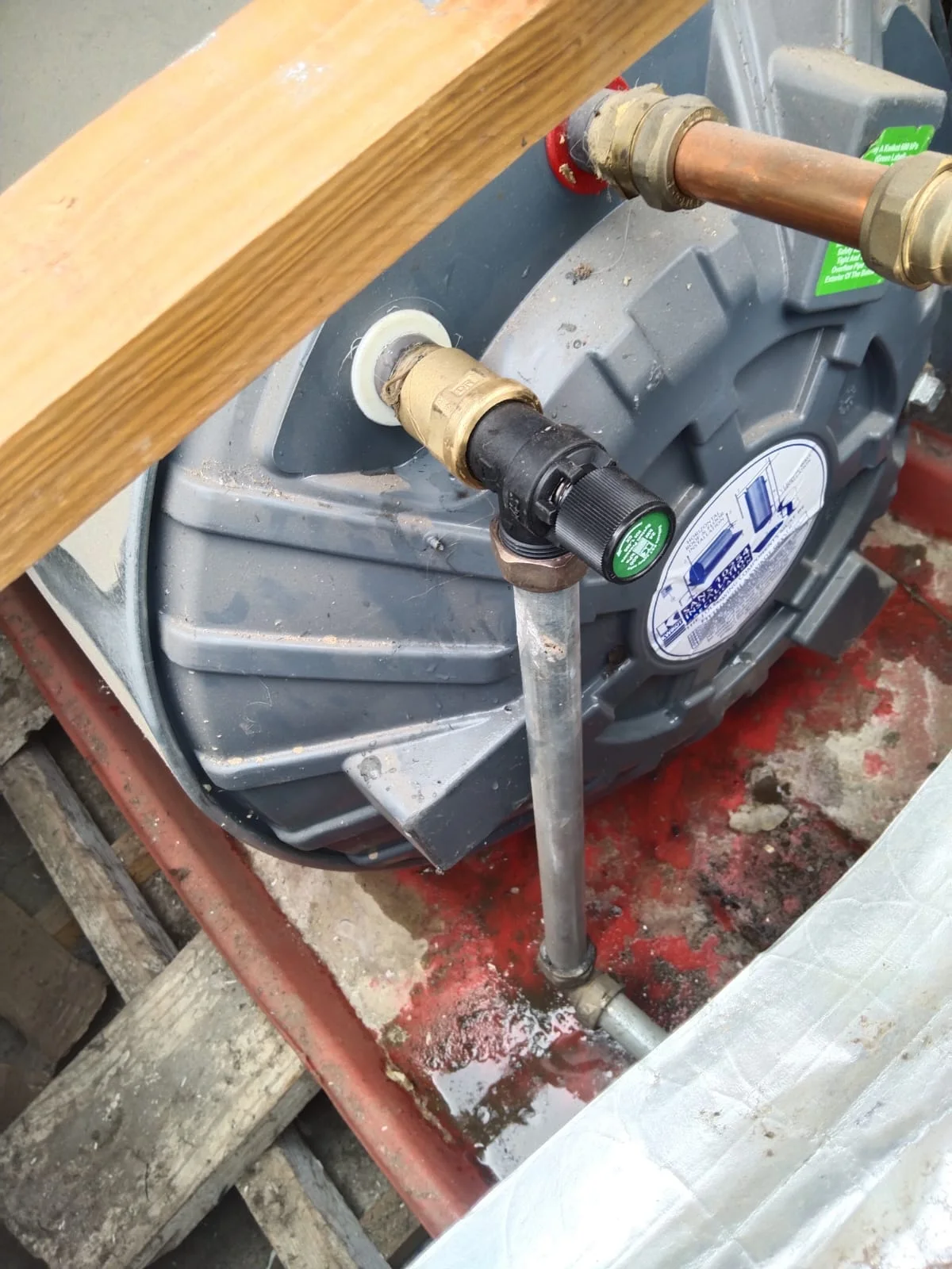 Electric geyser installed safely in a roof space