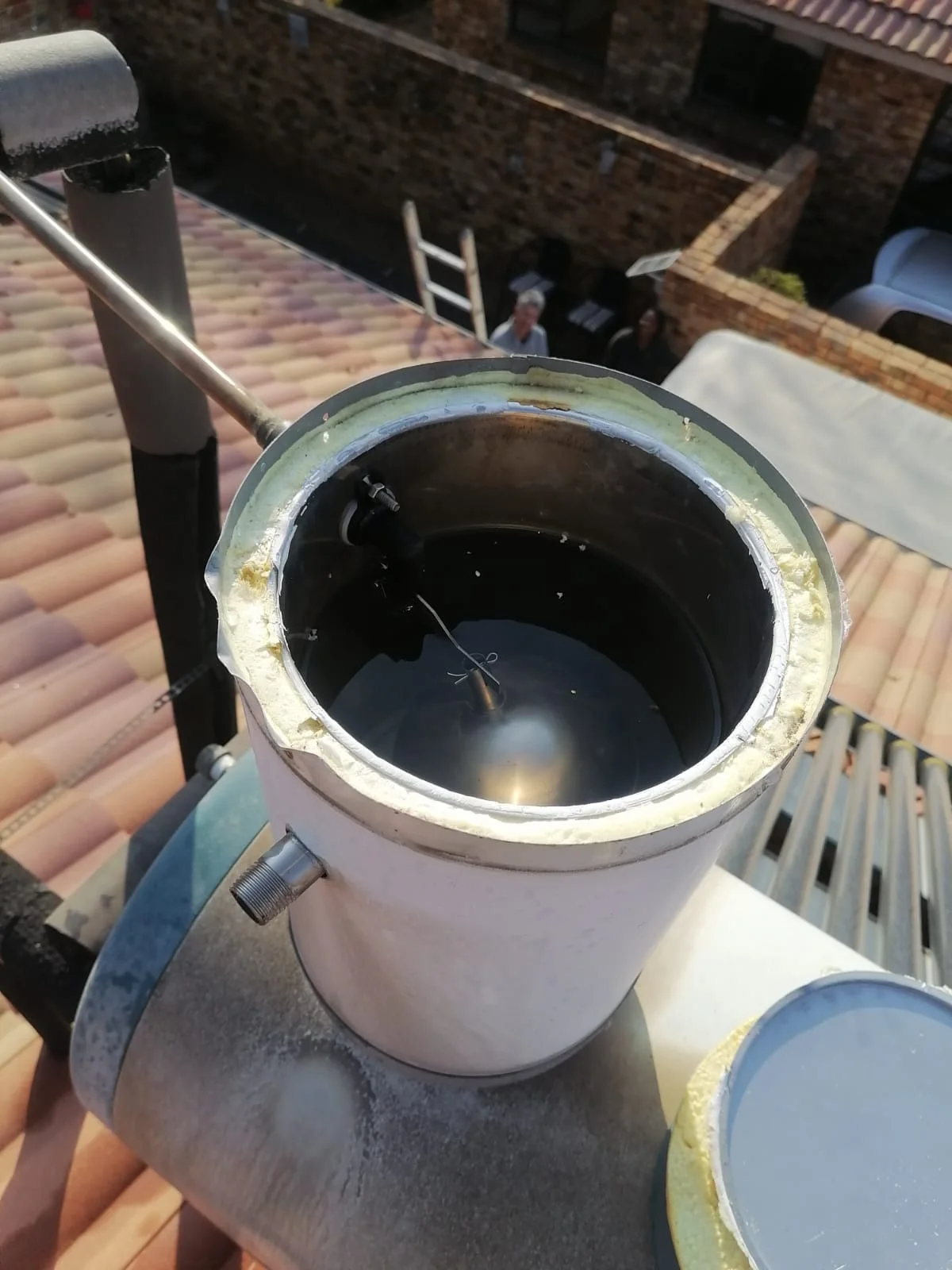 Electric geyser installed safely in a roof space