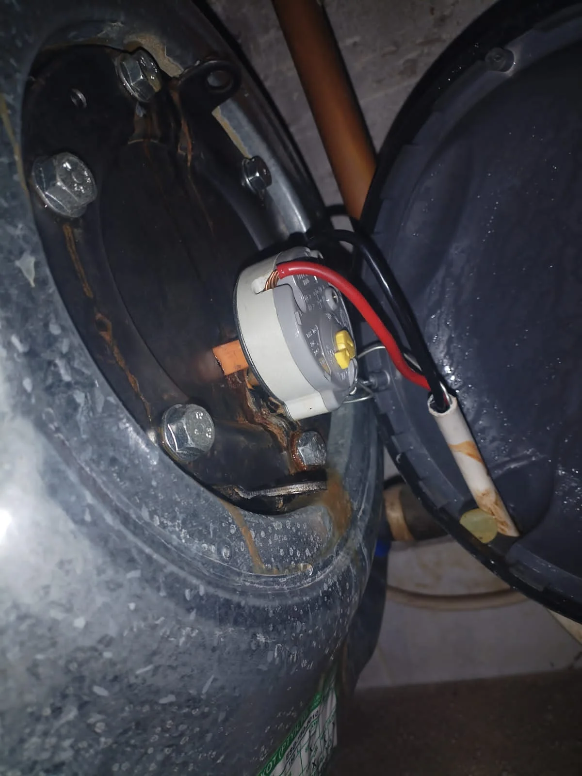 Electric geyser installed safely in a roof space