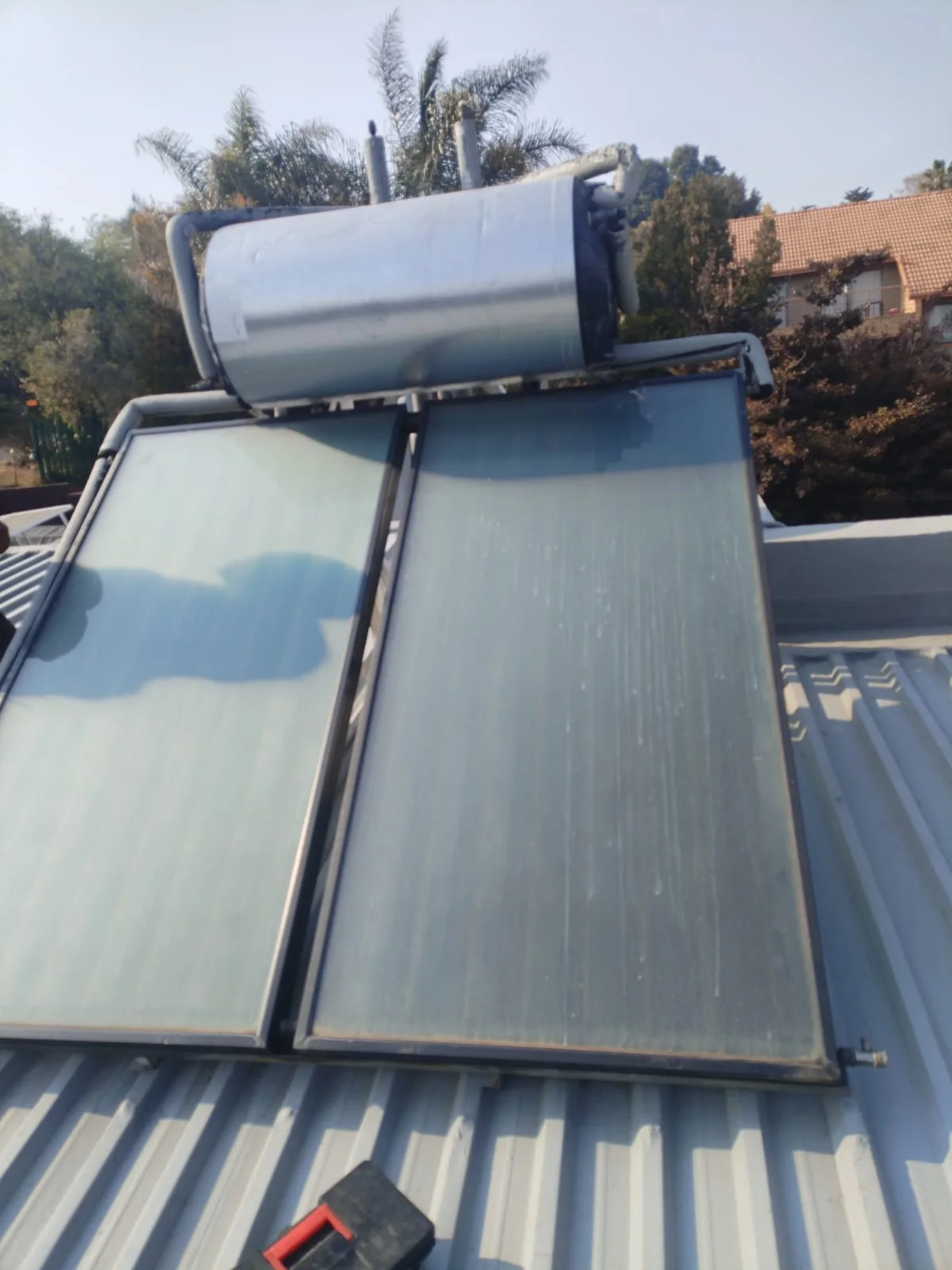Electric geyser installed safely in a roof space