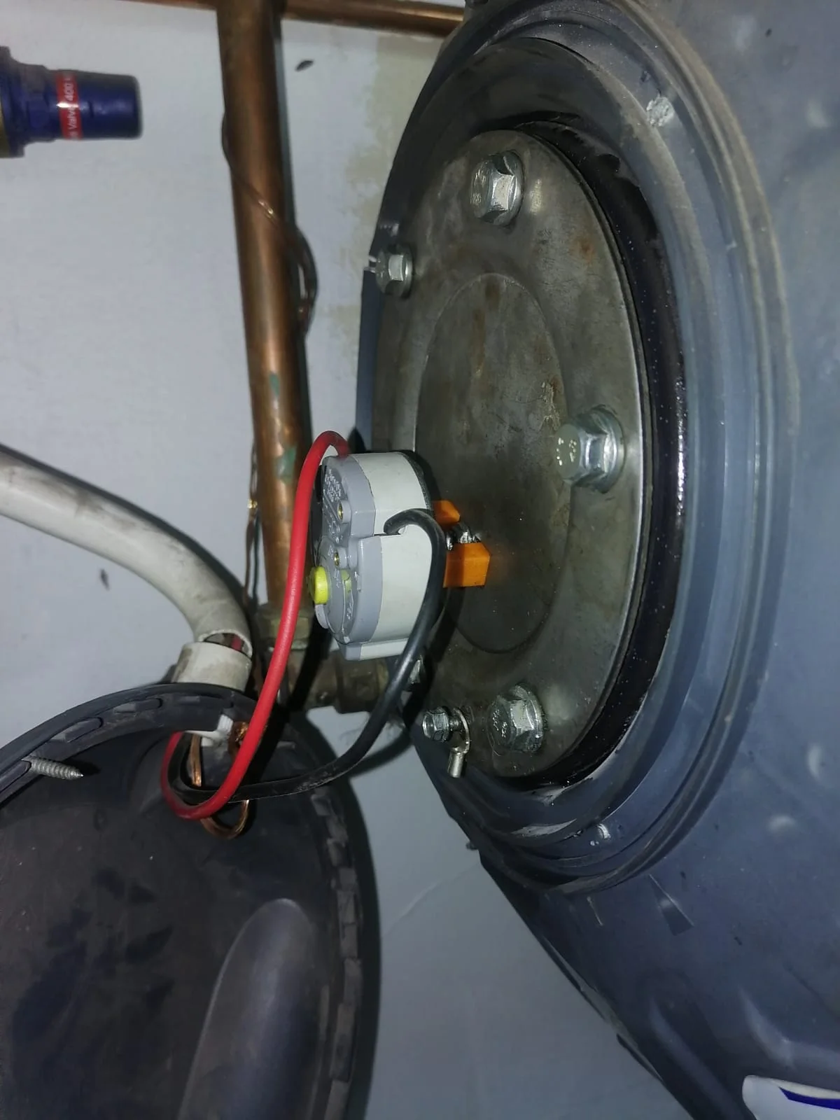 Electric geyser installed safely in a roof space
