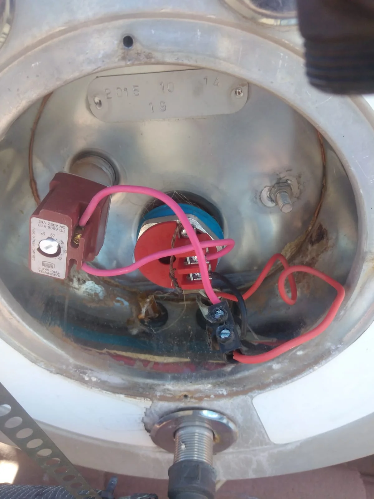 Electric geyser installed safely in a roof space