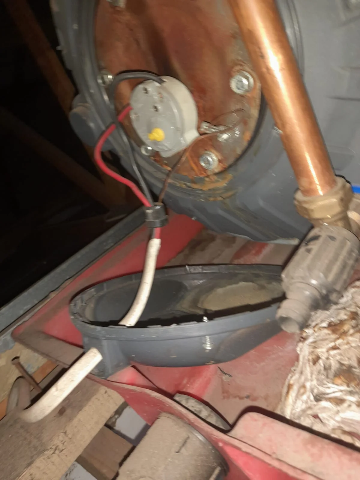 Electric geyser installed safely in a roof space