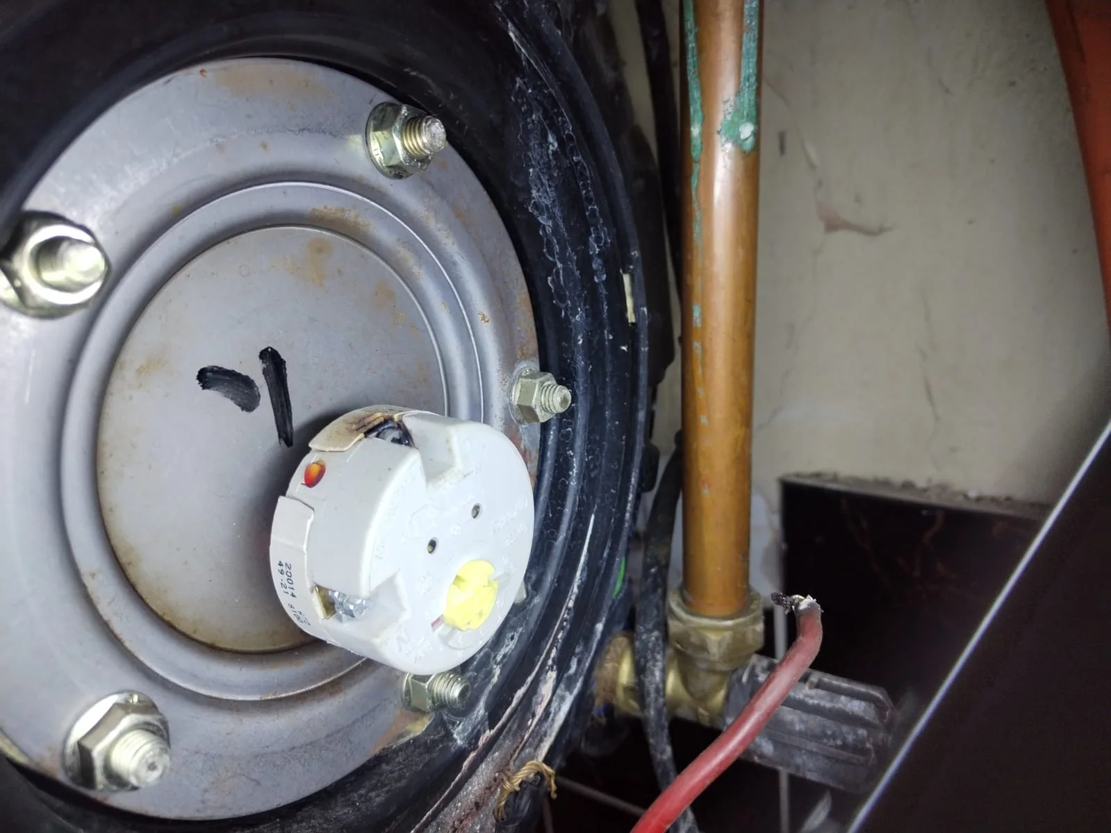 Electric geyser installed safely in a roof space