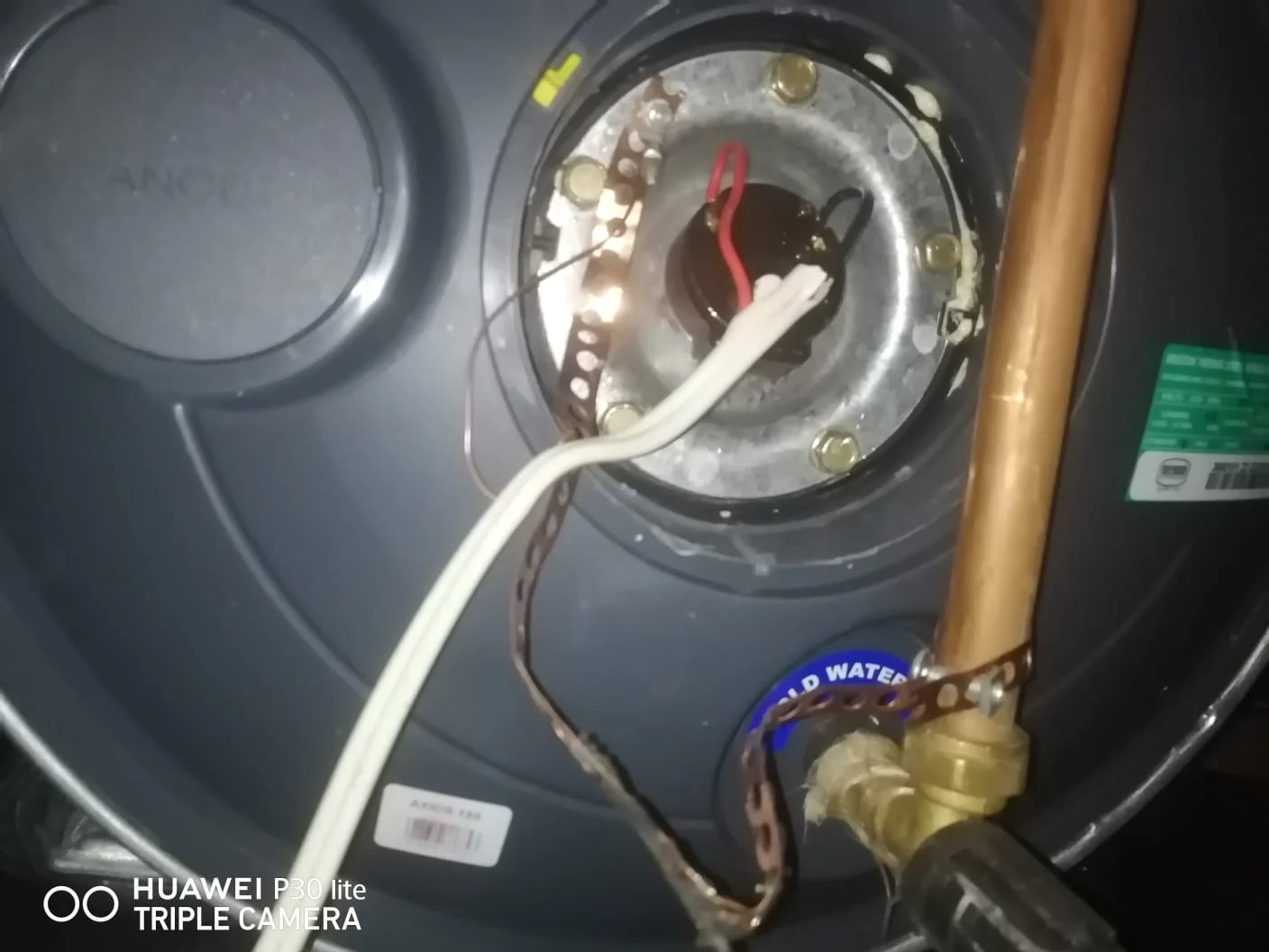 Electric geyser installed safely in a roof space