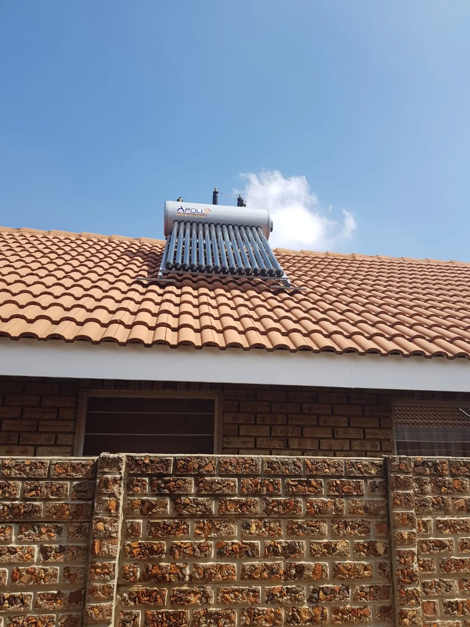 Electric geyser installed safely in a roof space