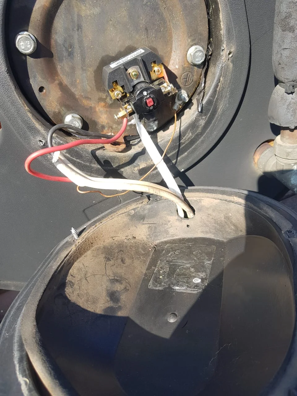 Electric geyser installed safely in a roof space