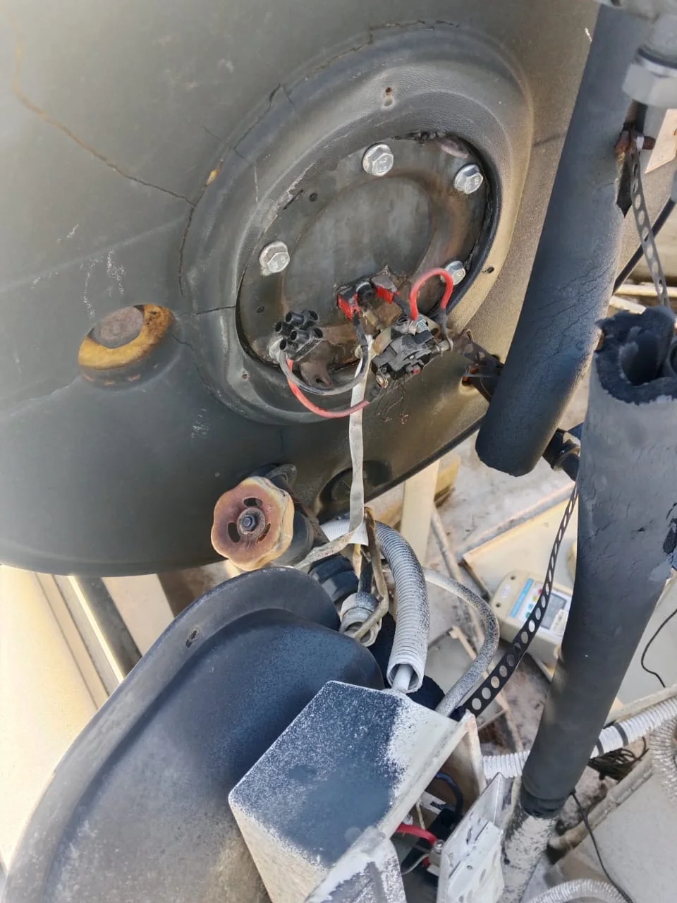Electric geyser installed safely in a roof space