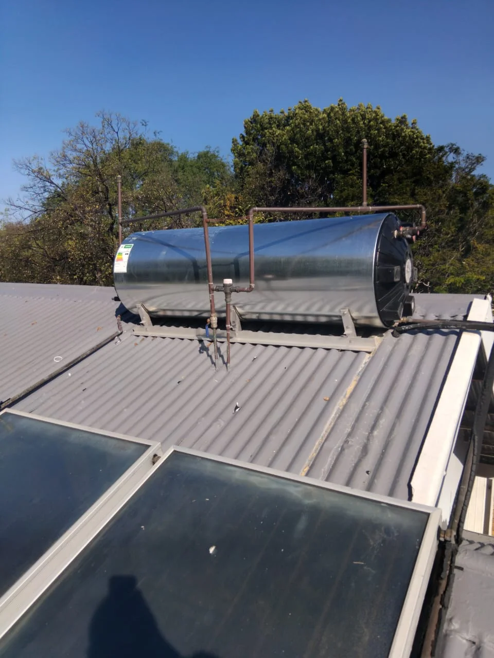 Electric geyser installed safely in a roof space