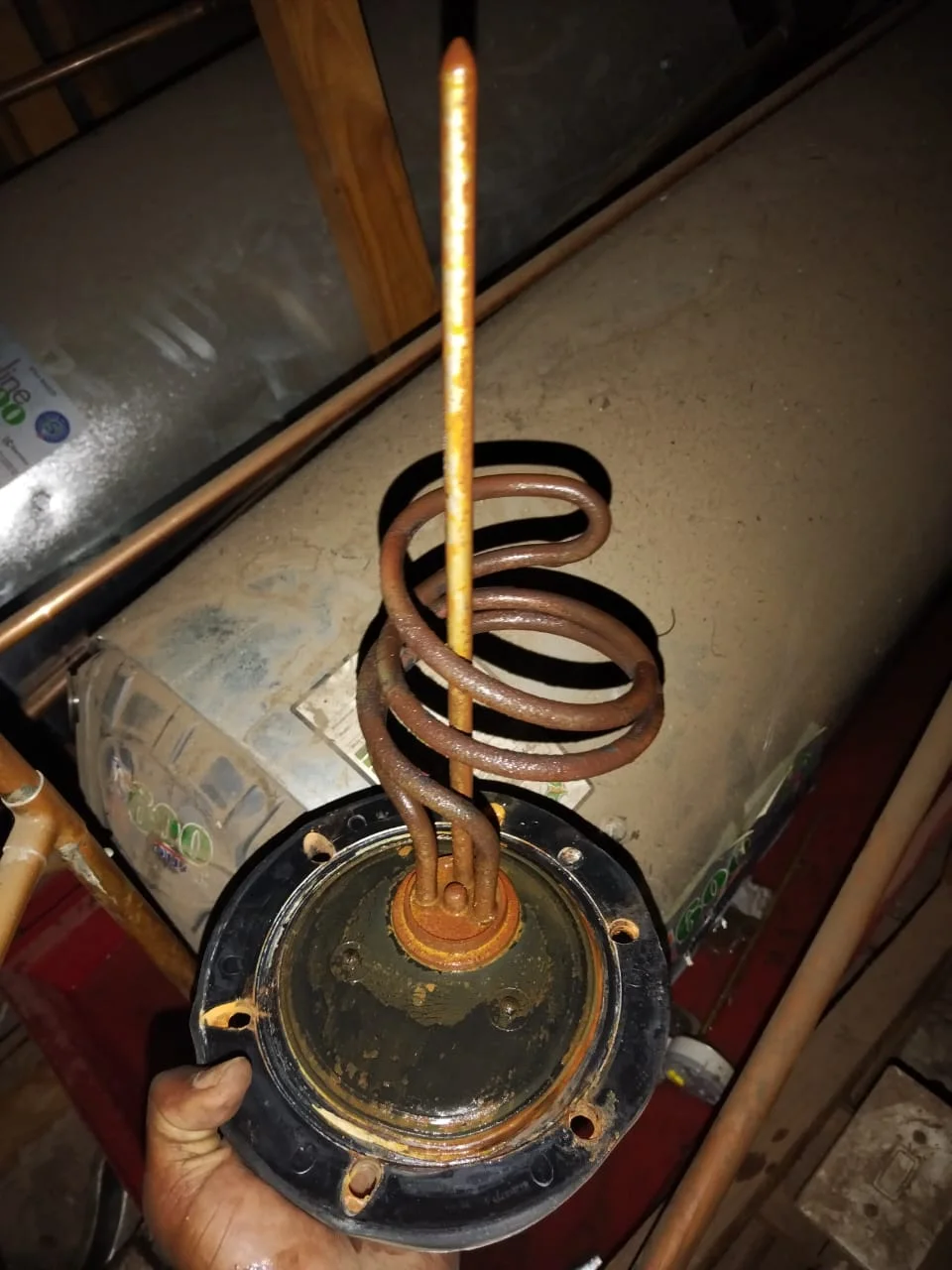 Electric geyser installed safely in a roof space