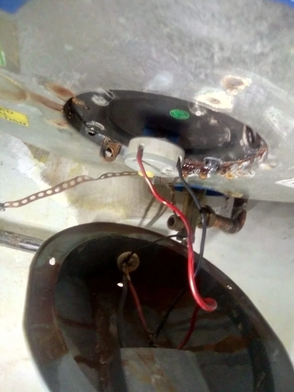 Electric geyser installed safely in a roof space