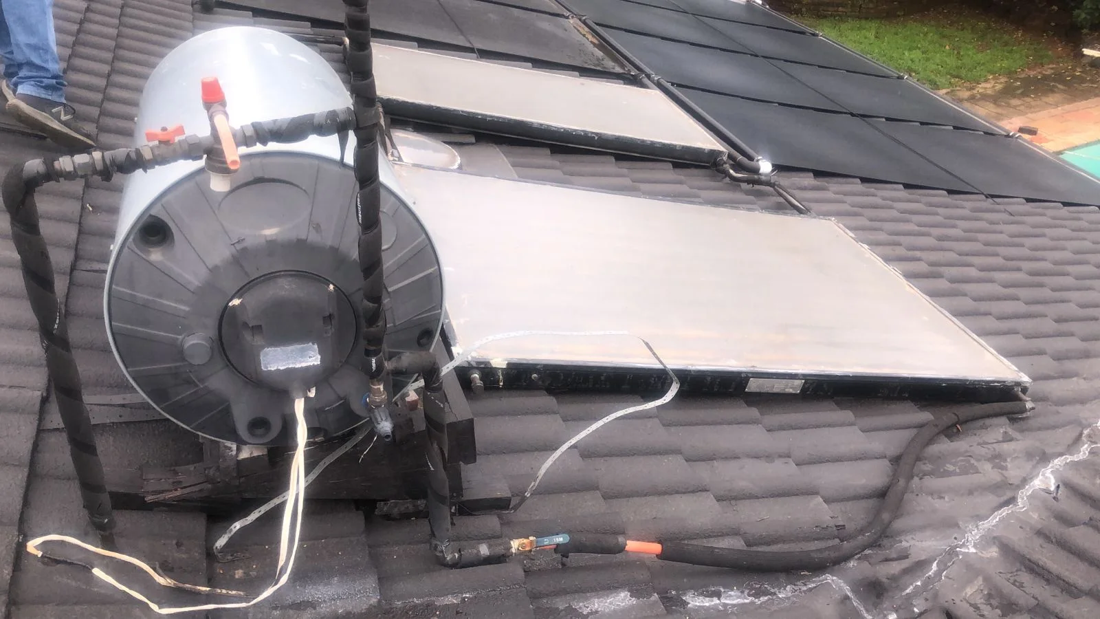 Electric geyser installed safely in a roof space