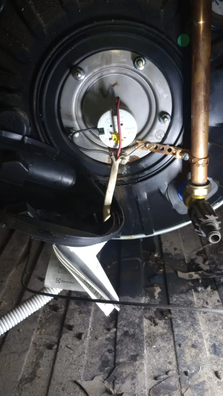 Electric geyser installed safely in a roof space