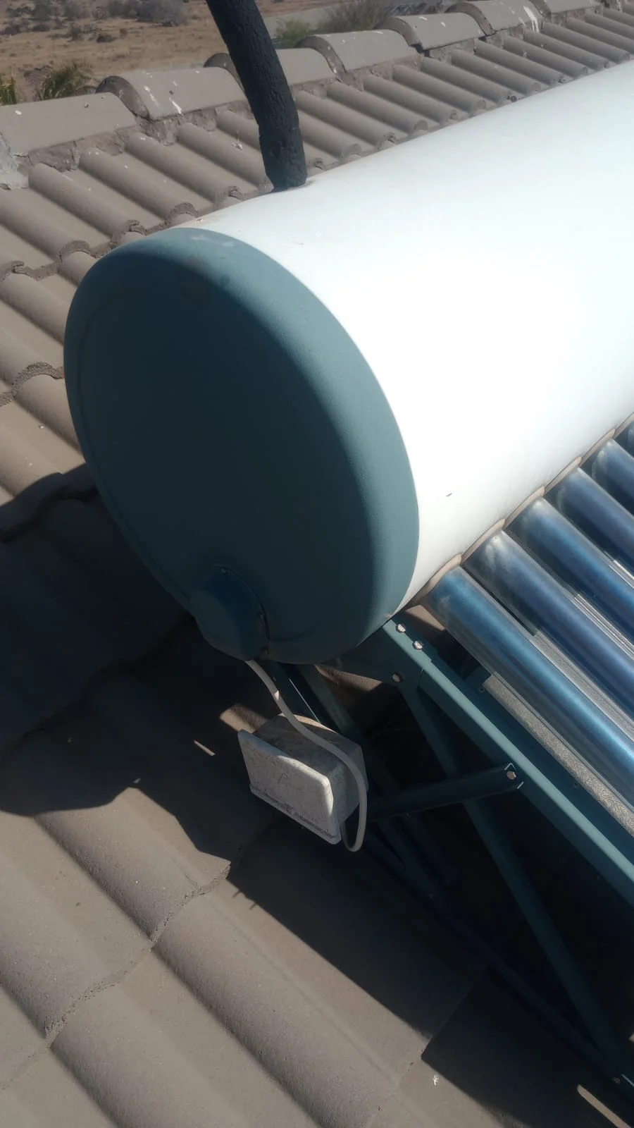 Electric geyser installed safely in a roof space