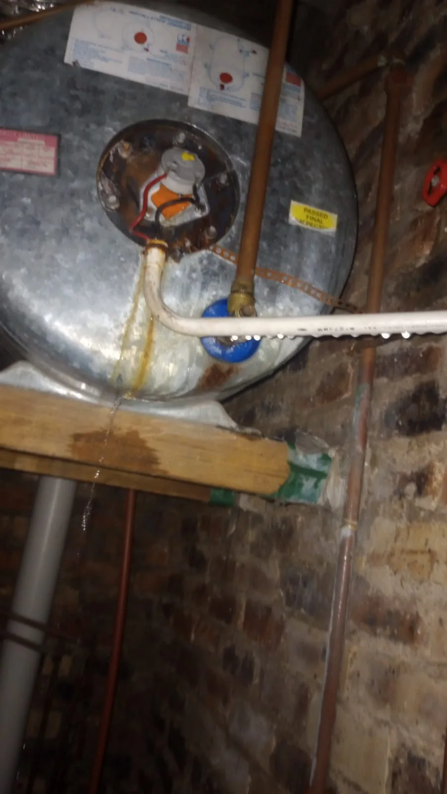 Electric geyser installed safely in a roof space