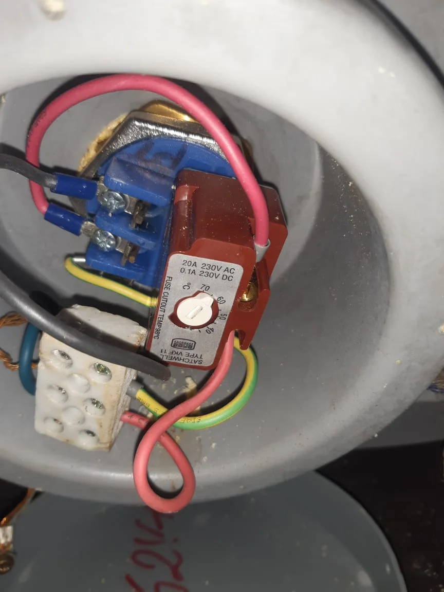 Electric geyser installed safely in a roof space