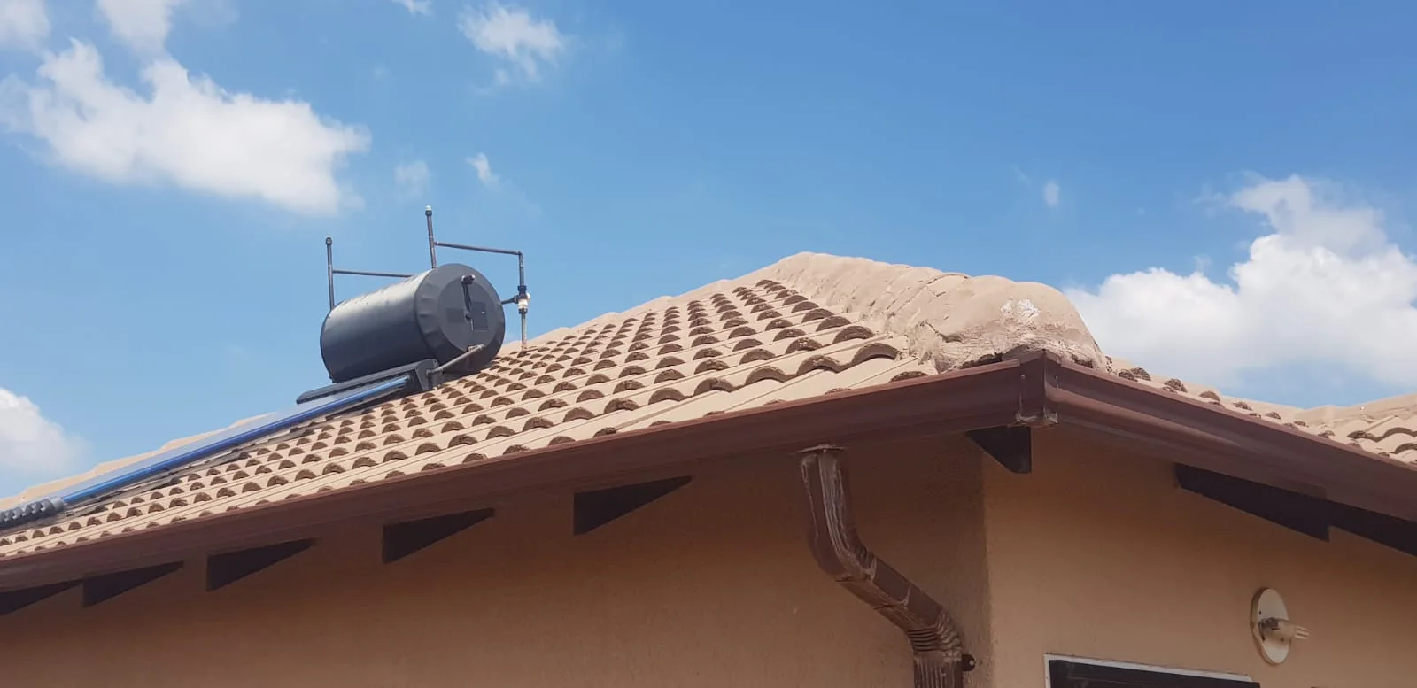 Electric geyser installed safely in a roof space