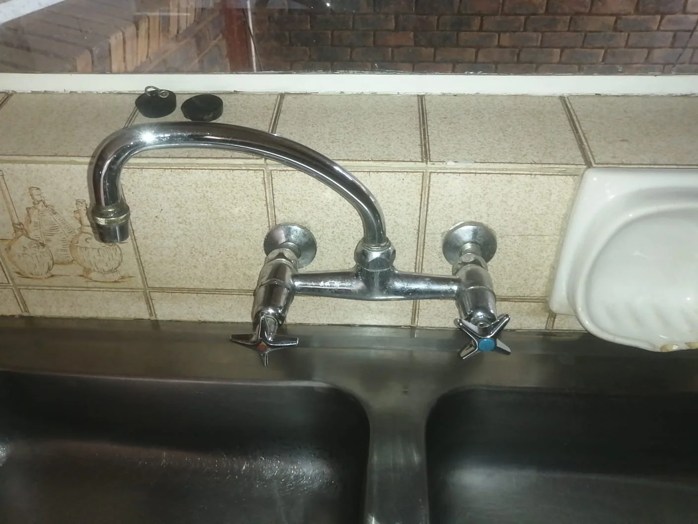 Leaking kitchen mixer tap in Equestria